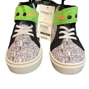 Boys Mandalorian Baby Yoda High Top Shoes